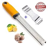 TT-life Classic Lemon Zester / Cheese Grater Ultra Sharp Stainless Steel + Free Bonus Peeler for Vegetable and Fruit
