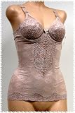 Art-Beau Lite Brown Open Crotch Bodysuit #1042 sz 34A