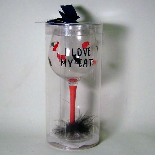 I Love My Cat Decorative Glass Goblet