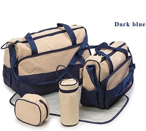 YoungChoice 7 Colors 5PCS/Set High Quality Tote Baby Shoulder Diaper Bags Durable Nappy Bag Mummy Mother Baby Bag/ Baby Bags for Mom (Dark Blue)
