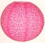 Heart Pattern Pink Color Chinese/Japanese Paper Lantern/Lamp 16" Diameter - Just Artifacts Brand