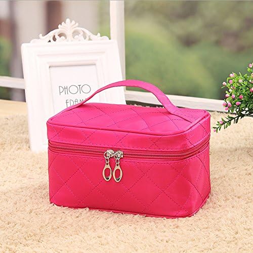 COSMETIC MAKEUP BAG BY LEEEBS(TM) (DARK PINK)