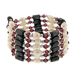 Magnetic Wrap Necklace/Bracelet - Purple with Freshwater Pearls - 32 Inches in Length
