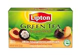 Lipton Green Tea Bags, Superfruit White Mangosteen with Peach, 20-Count,  Boxes (Pack of 6)