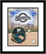 Milwaukee Brewers MLB Framed 8x10 Photograph Team Logo and Baseball Cap Collage