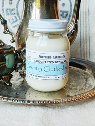 Country Clothesline 14oz Handmade Soy Jar Candle