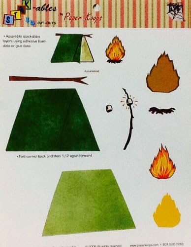 STAKables 3-D Cut-Outs for Scrapbooking ~ TENT & CAMPFIRE - CAMPING ~ Fun Theme for a Scrapbook Page!