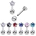 PiercingJ Stud Earrings Set Cubic Zirconia Barbell Earring Tragus Cartilage Helix Earring Ear Studs for Women, 6mm Bar, 16G, 8-12pcs