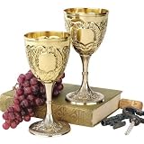 The King's Royal Chalice Embossed Brass Goblet
