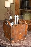 Vintage Style Wooden Cutlery Silverware Holder