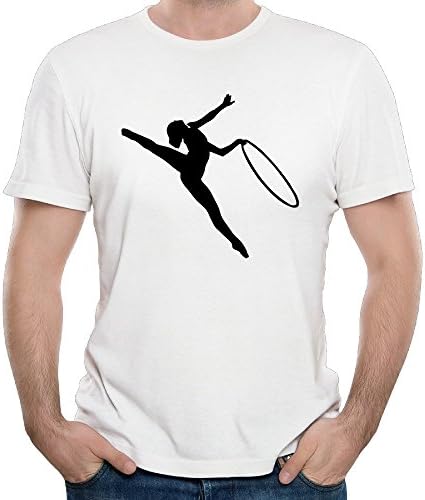 Men's Hoop Rhythmics Gymnastic Girl Special Design Crew Neck T-shirt