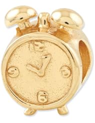 Sterling Silver Gold plated Reflections Alarm Clock Bead