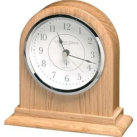 Arch Top Oak Finish Radio Controlled Mantel Clock - LC37017