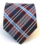 100% Silk Woven Crimson Plaid Tie