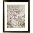 An Italian Guitarist Playing for Three Dancing Girls Styles Framed Art Poster Print by Jean-Honor� Fragonard, 27x33