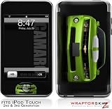 iPod Touch 2G & 3G Skin and Screen Protector Kit - 2010 Chevy Camaro Green - White Stripes