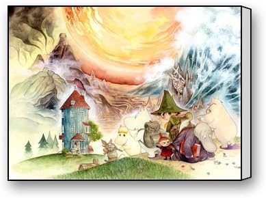 Leereevs WOOD FRAME Wall Art Painting Moomins Modern Canvas Print