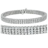 14k White Gold Three Row Diamond Eternity Bracelet (6ct.tw.)