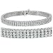 Jewelry : 14k White Gold Three Row Diamond Eternity Bracelet (6ct.tw.)