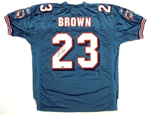 Ronnie Brown Autographed Miami Dolphins Teal Authentic Football Jersey