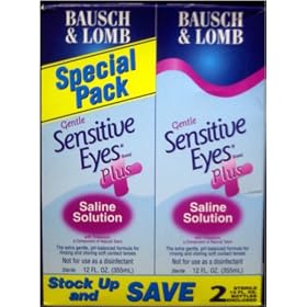 Bausch & Lomb Sensitive Eyes Plus Saline Solution 12 oz 2-Count
