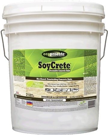 SoyCrete S1-1000-5T Decorative Concrete Stain, Tint Base, 5 Gal