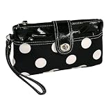 BLACK & WHITE POLKA DOT WRISTLET SMALL CLUTCH HANDBAG