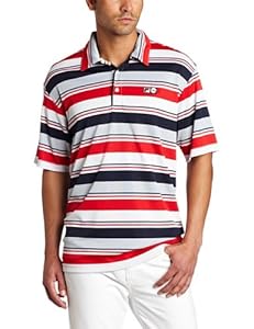 Fila Men's Heritage Multi-Stripe Polo Tee, White, Small