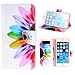For iphone 6 Plus , TUTUWEN Simple Beautiful Colorful Flower [Magnetic] Style PU Leather Case Wallet [Flap Closure] Folio Stand Cover for Apple iphone 6 Plus (5.5 