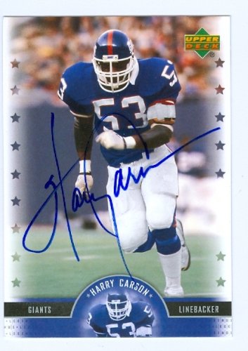 Harry Carson Autographed/Hand Signed Football Card (New York Giants) 2005 Upper Deck NFL Legends #32