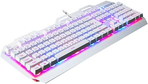 XINMENG K610 Backlit Suspension Mechanical Feel Glowing Keyboard (Silver Bezel, White Cap, Word Buttons Light)