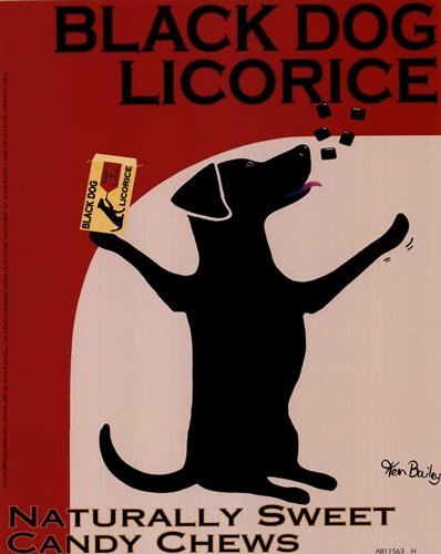 Black Dog Licorice By Ken Bailey . Art Print Poster 8.00 X 10.00 Picture