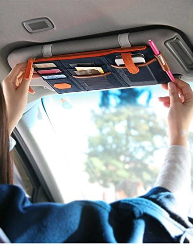 SIMMER Multi-function Colorful Auto Car Visor Vehicle Sun visor Storage /Tissue Bag Holder A09-4-012 (blue)
