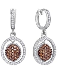 10KT White Gold 0.75 CTW-Diamond Micro-Pave Earring