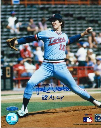 Frank Viola Autographed/Hand Signed Minnesota Twins 8x10 Photo Inscribed ''88 ALCY''