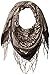 D&Y Women's Aztec Square Scarf with Border and Fringe
