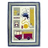 Patch Magic Medium Fire Truck Rectangular Rug, 46-Inch by 61-Inch