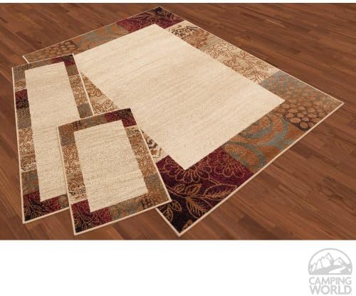 Elegance 5202 Multi 3pcset Elegance Collection - Tayse Rugs 5202 Ivory 3 Pc. Set