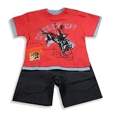 Mishmish - Infant Boys Short Sleeve Short Set, Red, Light Blue, Navy