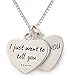 ALOV Sterling Silver I just want to tell you... I love you Double Hearts Necklace, 45cm