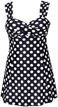 MEDY Women's Vintage Polka Dots Twist Padded One Piece Push Up Swimwear Black