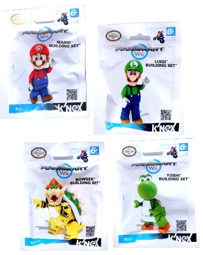 Knex Nintendo Mariokart Minifigure Building Set Pack of 4 / Mario , Luigi , Yoshi & Bowser-image