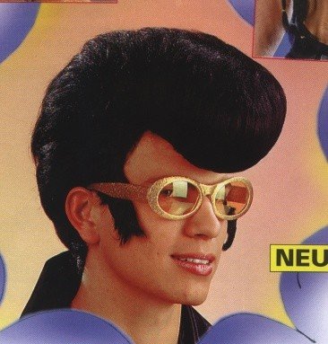 Elvis Perücke schwarz Fasching