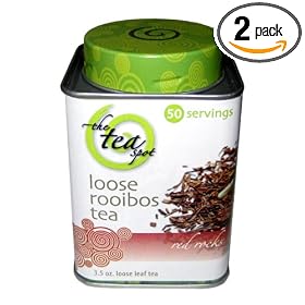 The TeaSpot Red Rocks, Rooibos Loose Leaf Tea With Vanilla & Almond Bits, 3.5-Ounce Tins (Pack of 2)