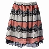 ＊新着＊　【大きいサイズ】デュプレシス（DUPLESSIS） スカート（パネル柄シフォンスカート） レディス