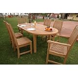 Bahama 7 Piece Oval Extension Table Set with Chicago Chair