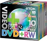 TDK DVD+RWϿ����120min4��® ���顼�ߥå���10��ѥå� DVD+RW120X10MG