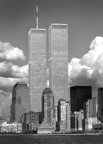 World Trade Center (New York City, B&W) Art Poster Print - 24" X 36"