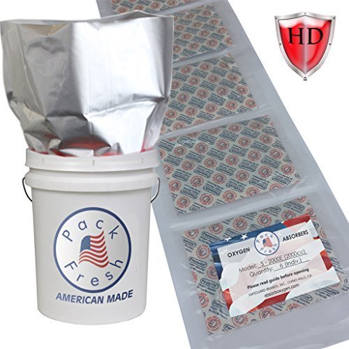5 gallon heavy duty mylar bags with 2000cc oxygen absor…