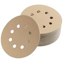 Mirka 23-615-AP 5-Inch  8-Hole Assorted Grits (10 Each Of 80/100/120/150/220) Dustless Hook-and-Loop Sanding Disks